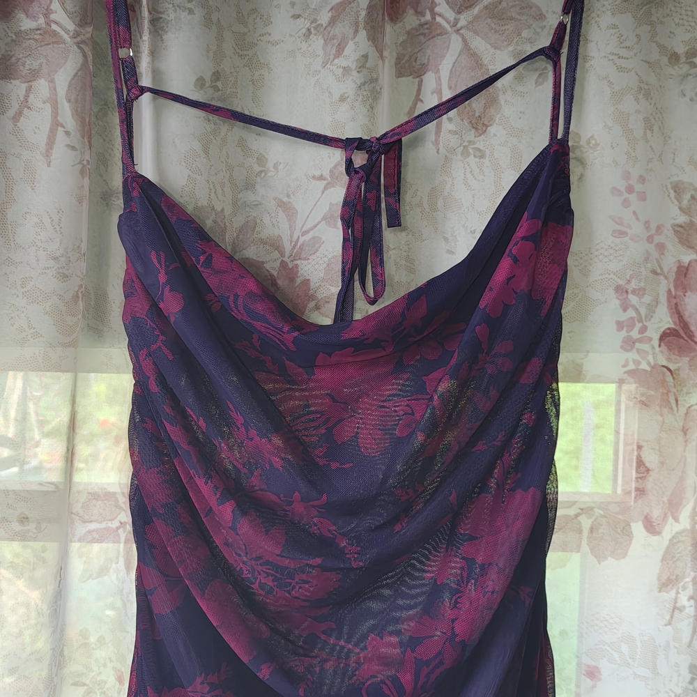 Floral Purple and Pink Dress + FREE GIFT